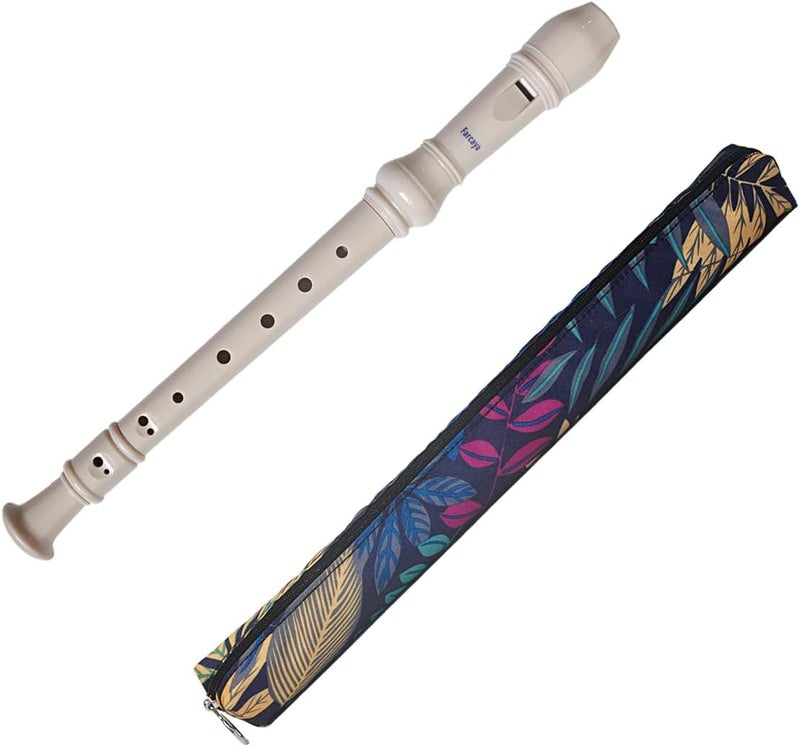 Farcaya Soprano Recorder Instrument for Beginners German Style C Key 8 Hole Descant Music with Clean Rod Storage Case (White) - Image 1
